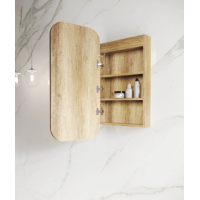 Newport Pill Led Mirror Natural Oak Shaving Cabinet